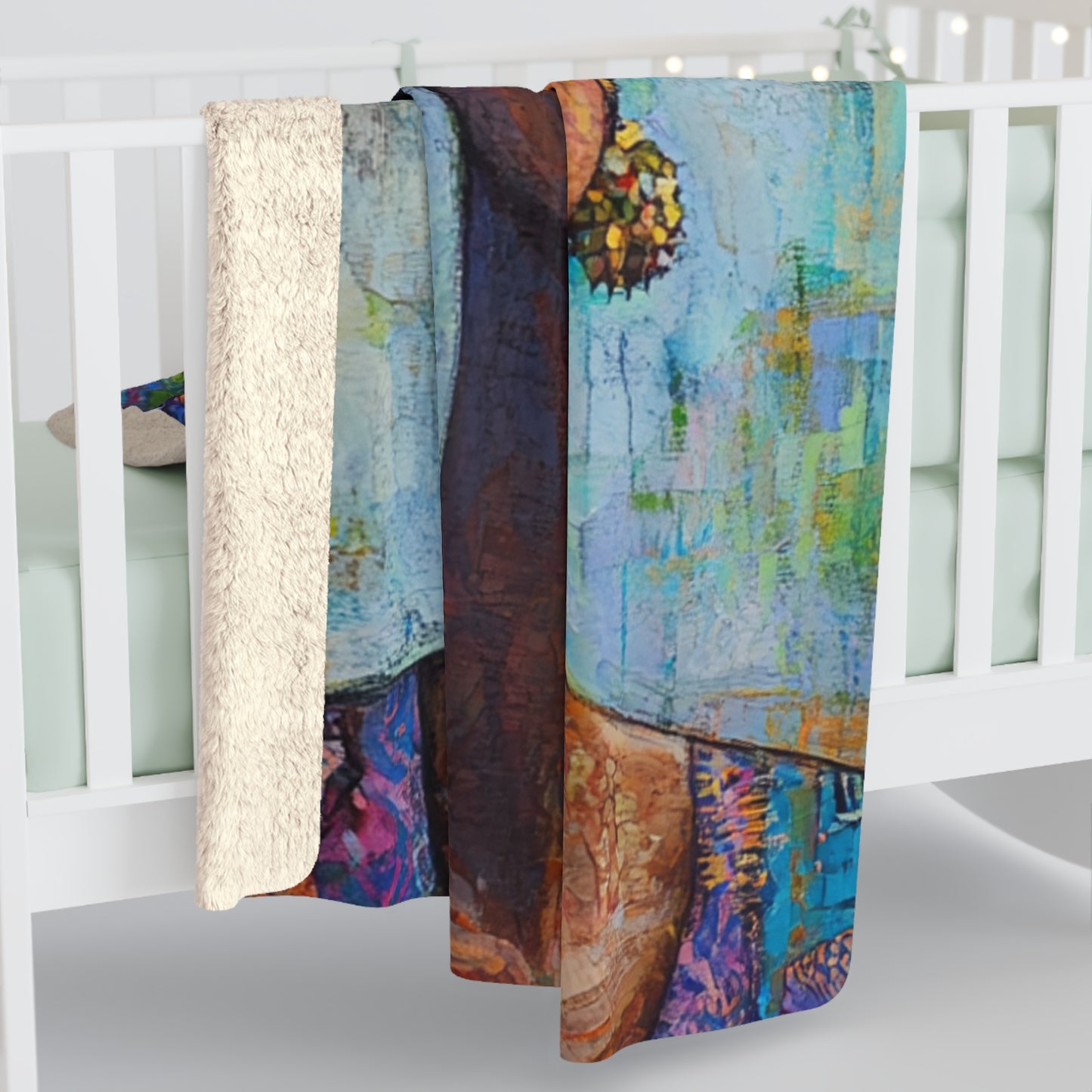 Boho Serenity Sherpa Fleece Blanket - Cozy Floral Art Throw