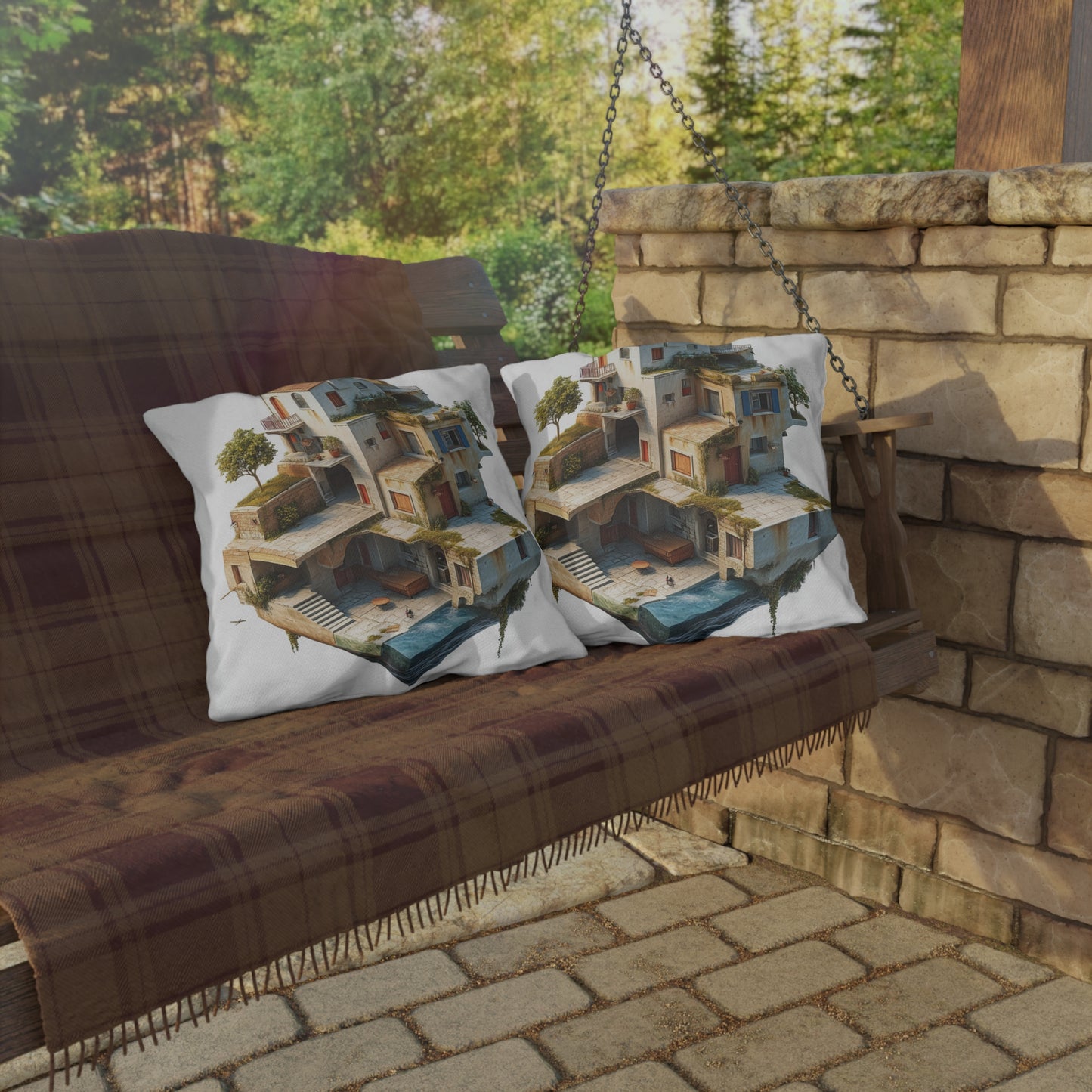 Whimsical Outdoor Pillows with Dreamy House Design - Perfect for Home Décor and Gifts