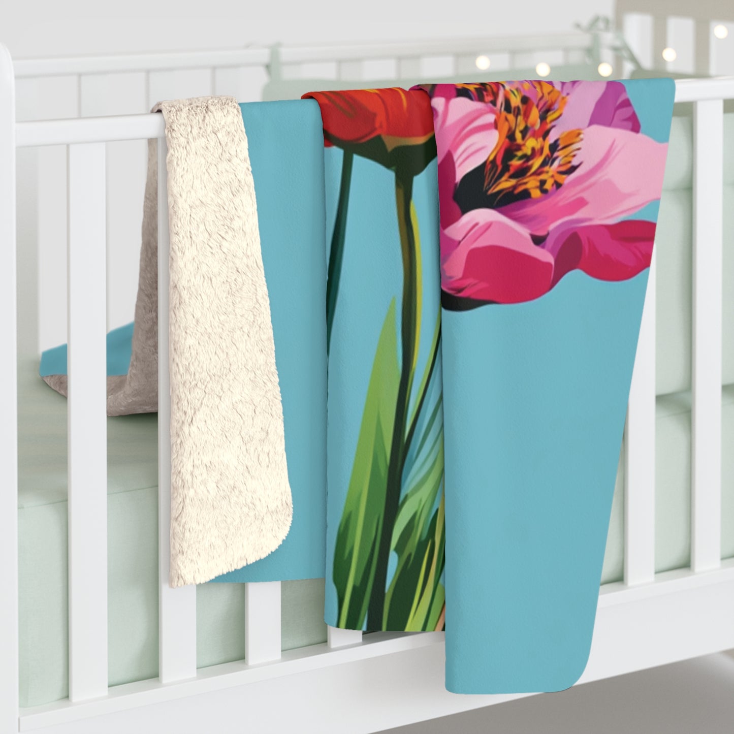 Flowers - Sherpa Fleece Blanket