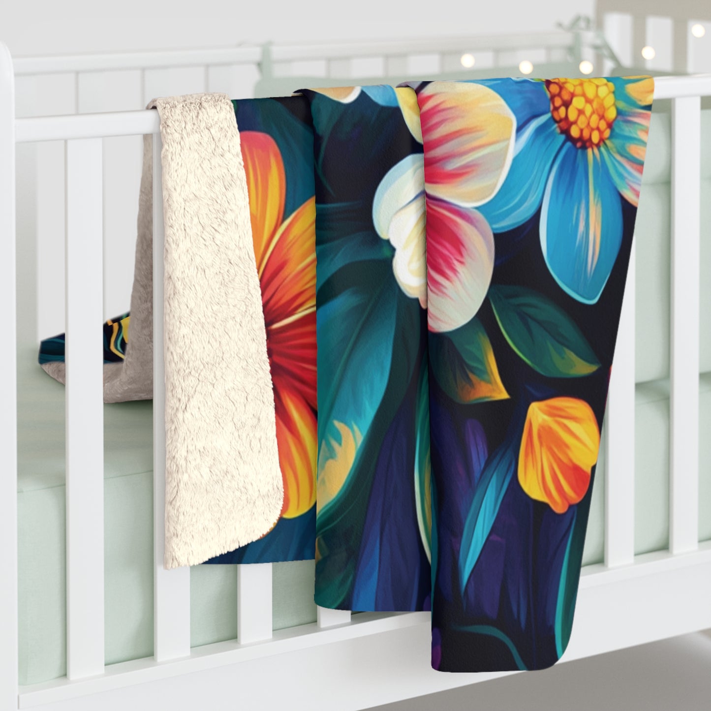 Flowers - Sherpa Fleece Blanket