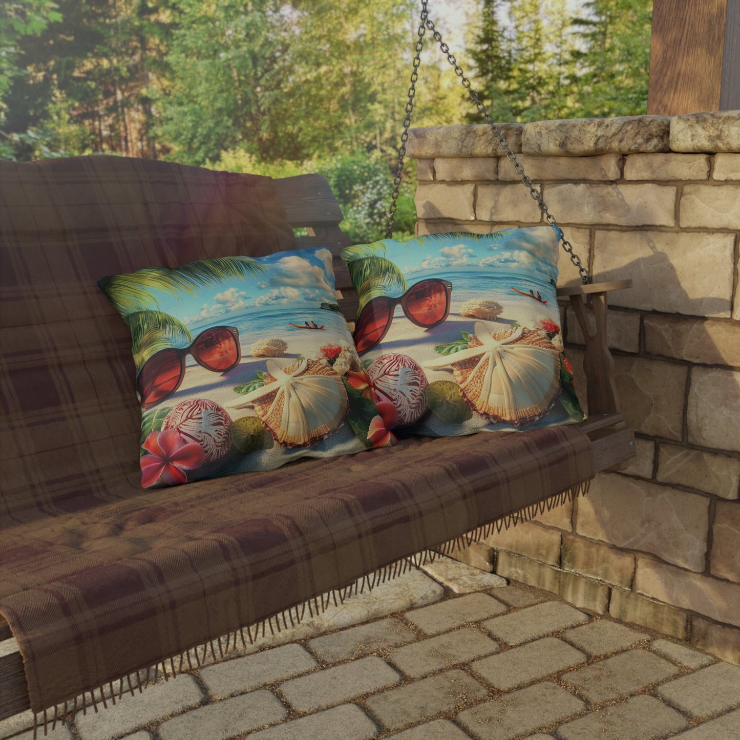 Coastal Vibes Outdoor Pillows - Tropical Beach Decorative Cushions