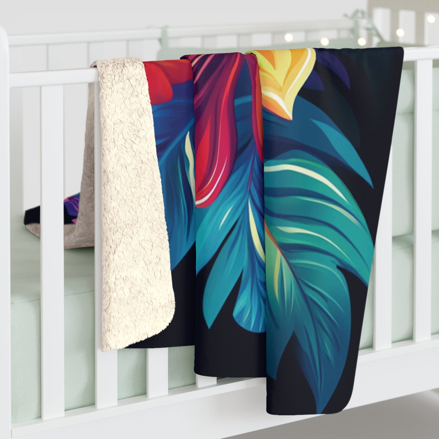 Elegant Floral - Sherpa Fleece Blanket - Click me to see Image