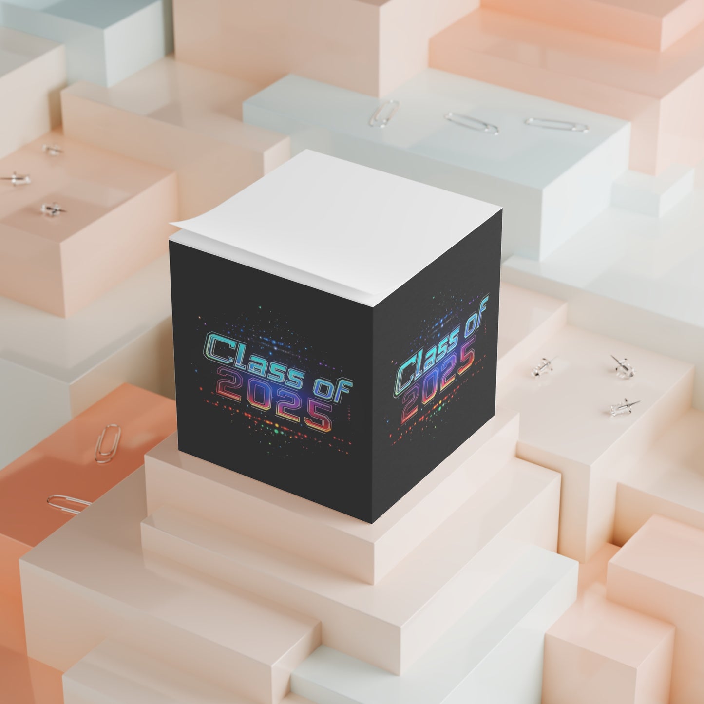 Graduation Note Cube - Class of 2025 - Colorful Memo Pad for Students