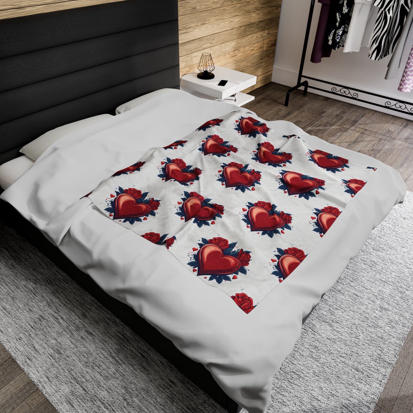 Hearts - Velveteen Plush Blanket