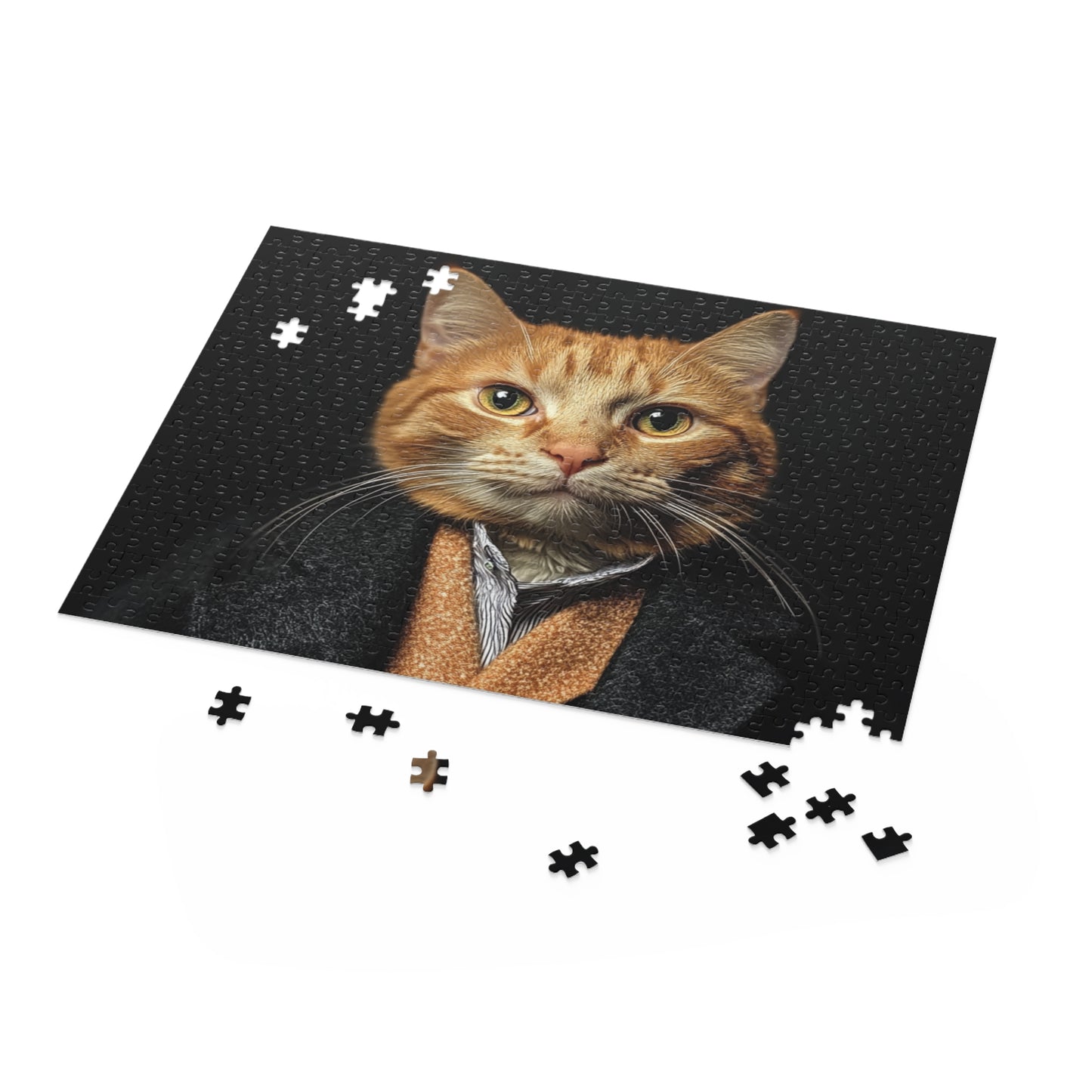 Elegant Cat Portrait Puzzle - 500-Piece - Perfect for Cat Lovers and Family Fun