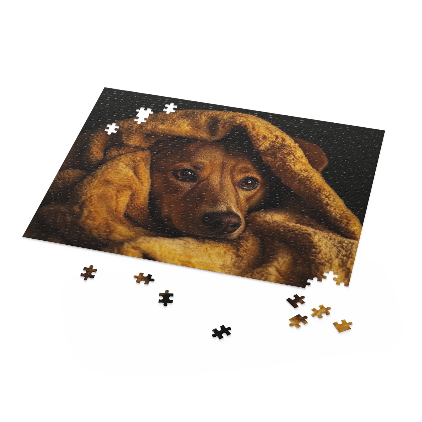 Cozy Dog Puzzle - 120, 252, 500-Piece Jigsaw for Dog Lovers