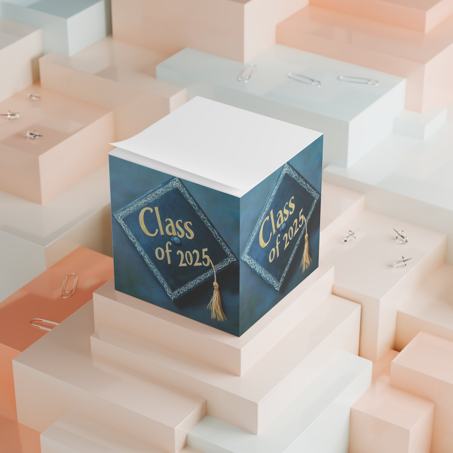 Graduation Note Cube - Class of 2025 Sticky Notes, Graduation Gift, Desk Accessory, Student Keepsake, Memo Pad