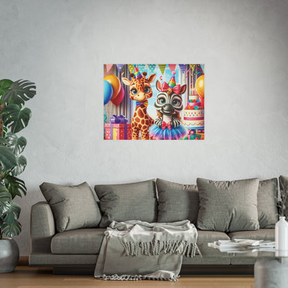 Whimsical Animal Party Poste Print - Fun for Kids' Celebrations