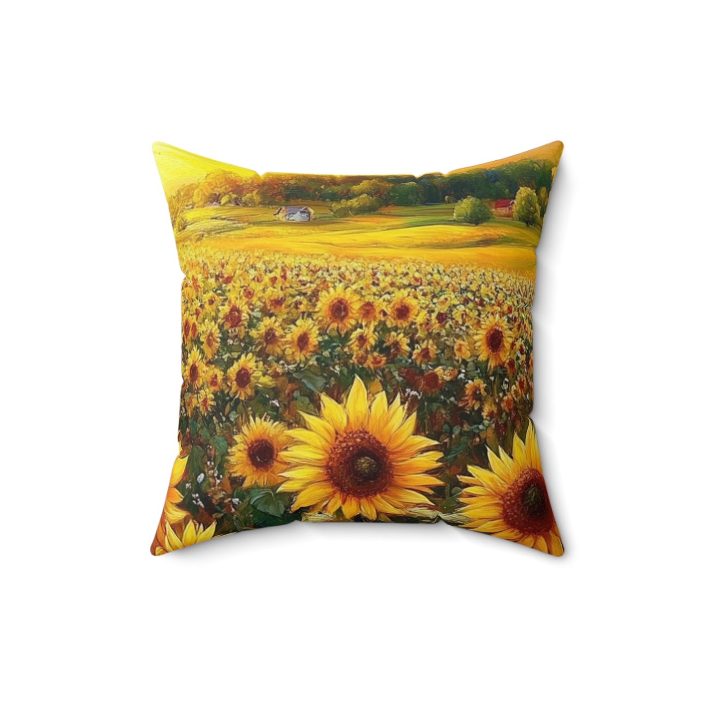 Vibrant Sunflower Square Pillow - Floral Home Decor