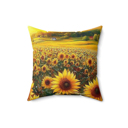 Vibrant Sunflower Square Pillow - Floral Home Decor