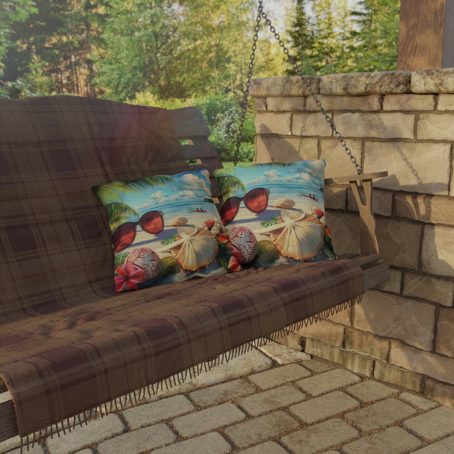 Coastal Vibes Outdoor Pillows - Tropical Beach Decorative Cushions
