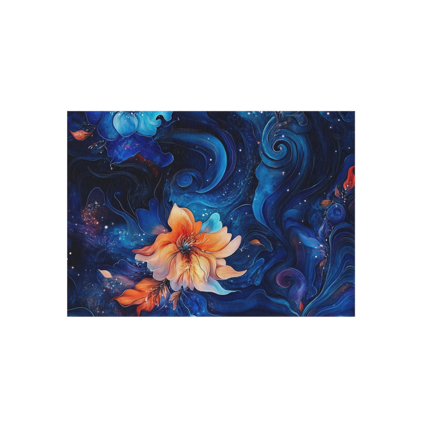 Vibrant Floral Outdoor Rug – Elegant Garden Decor for Patios and Decks