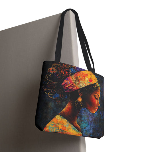 Colorful Woman Art Tote Bag - Vibrant African American Design