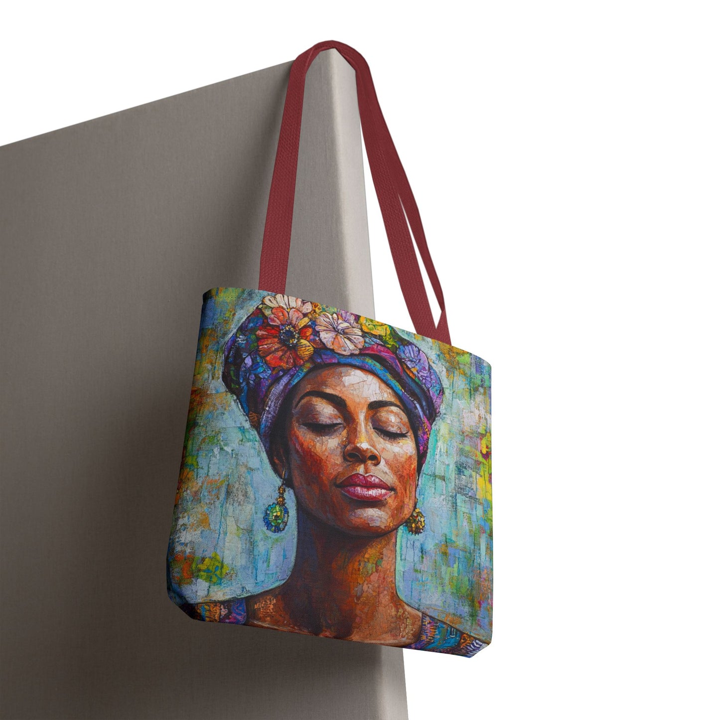 Vibrant Art Tote Bag with Floral Design