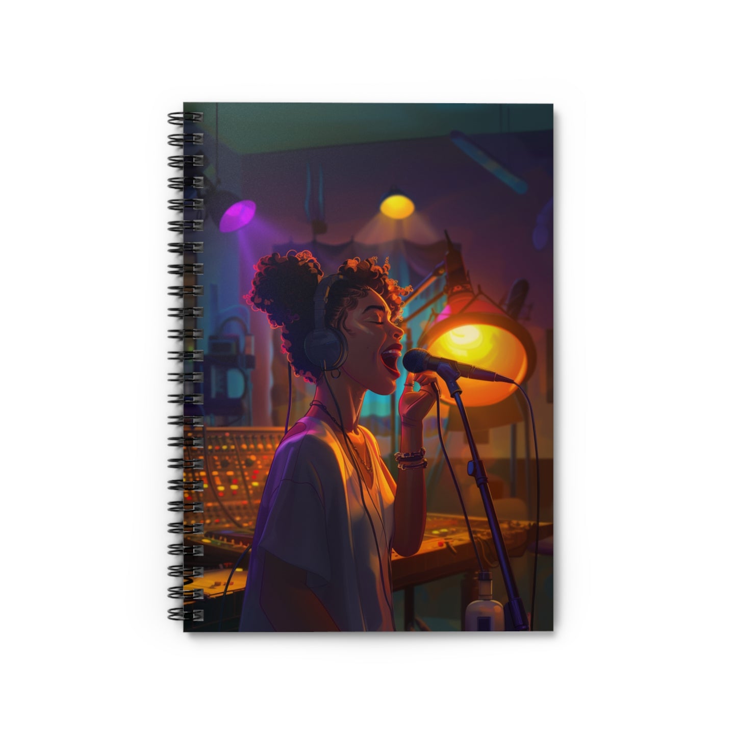 Musical Inspiration Spiral Notebook - Ruled Line, Music Journal, Creative Writing Notebook, Singer Gift, Stationery for Musicians