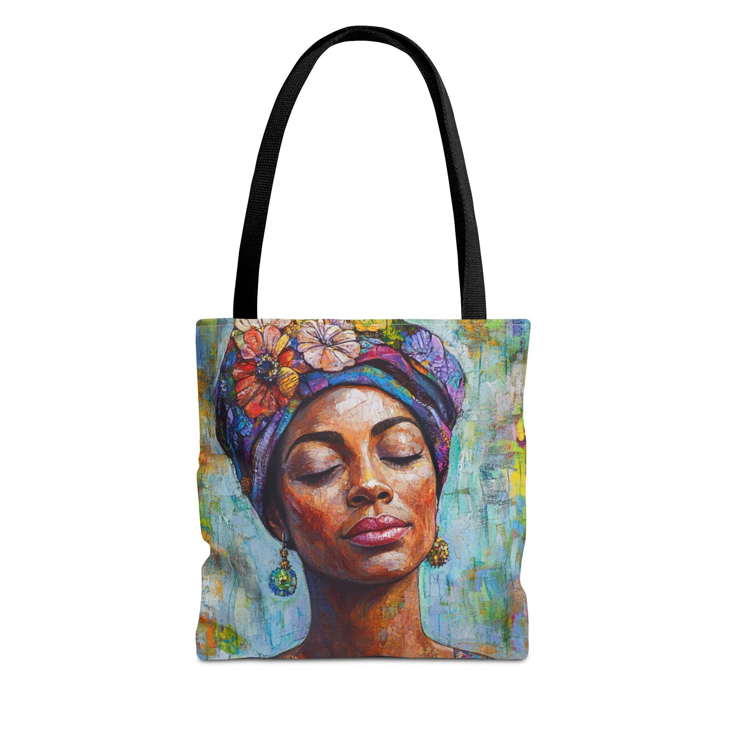 Vibrant Art Tote Bag with Floral Design
