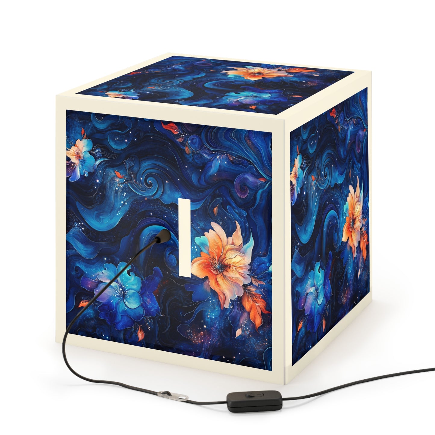 Floral Galaxy Light Cube Lamp - Bohemian Decor for Home & Office
