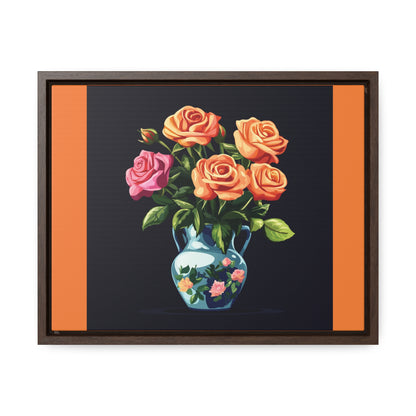 Elegant Rose Floral Gallery Canvas Wraps, Horizontal Frame