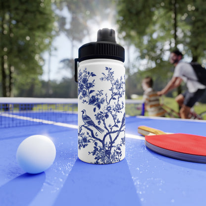 Floral Stainless Steel Water Bottle with Sports Lid - Eco-Friendly Hydration