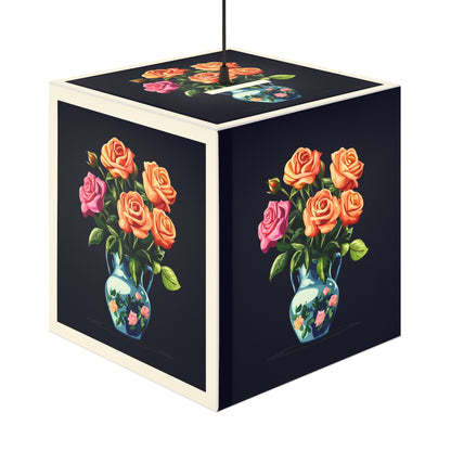 Elegant Floral Light Cube Lamp - Charming Home Decor