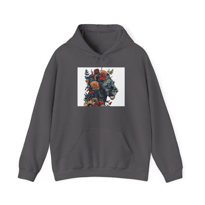 Lion with Floral Head Dress - Unisex Heavy Blend™ Hooded Sweatshirt