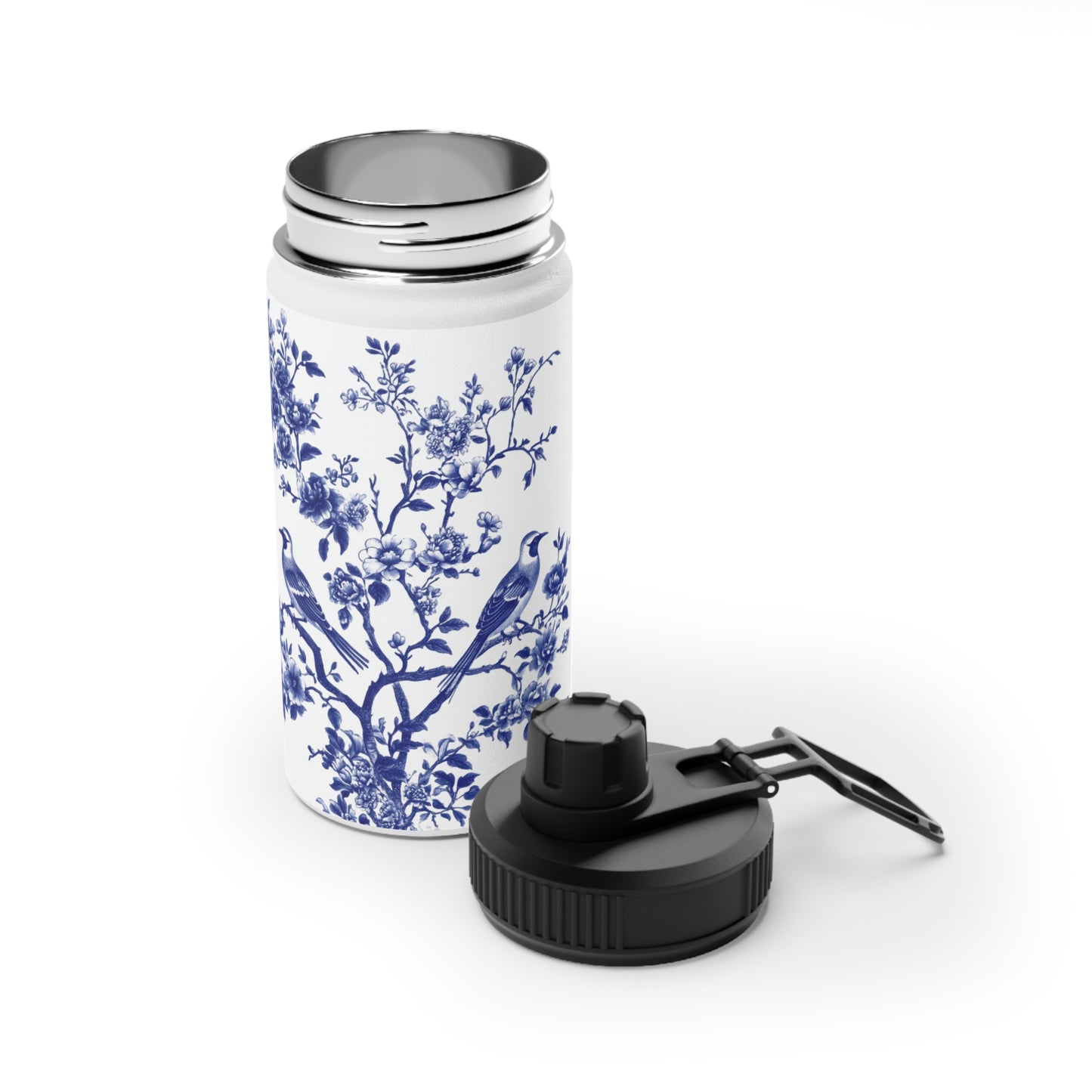Floral Stainless Steel Water Bottle with Sports Lid - Eco-Friendly Hydration