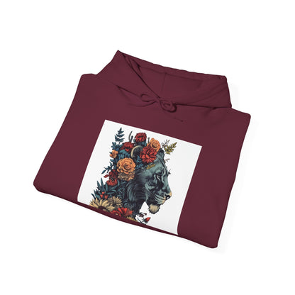 Lion with Floral Head Dress - Unisex Heavy Blend™ Hooded Sweatshirt