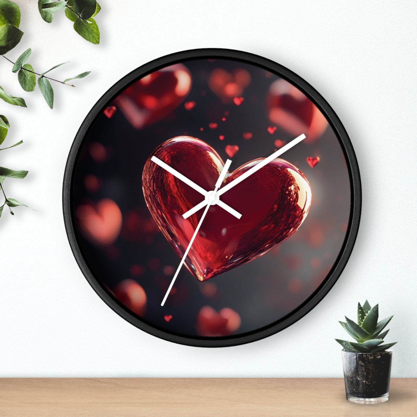 Romantic Heart Design Wall Clock - Perfect Gift for Valentine's Day