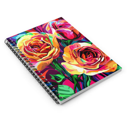 Vibrant Floral Spiral Notebook - Ruled Line for Creative Minds