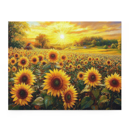 Sunflower Fields Puzzle - 120, 252, 500-Piece Scenic Jigsaw for Nature Lovers