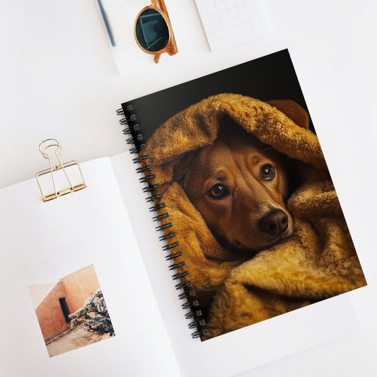 Cozy Dog Spiral Notebook - Ruled Line for Pet Lovers