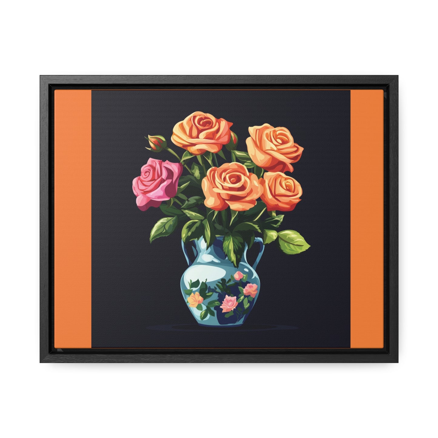 Elegant Rose Floral Gallery Canvas Wraps, Horizontal Frame