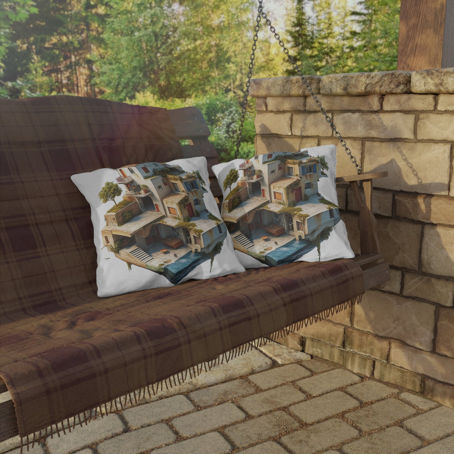 Whimsical Outdoor Pillows with Dreamy House Design - Perfect for Home Décor and Gifts