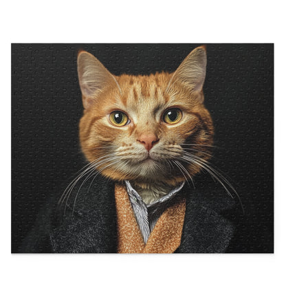 Elegant Cat Portrait Puzzle - 500-Piece - Perfect for Cat Lovers and Family Fun