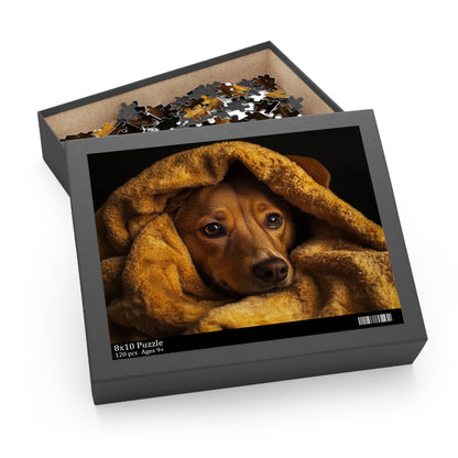Cozy Dog Puzzle - 120, 252, 500-Piece Jigsaw for Dog Lovers