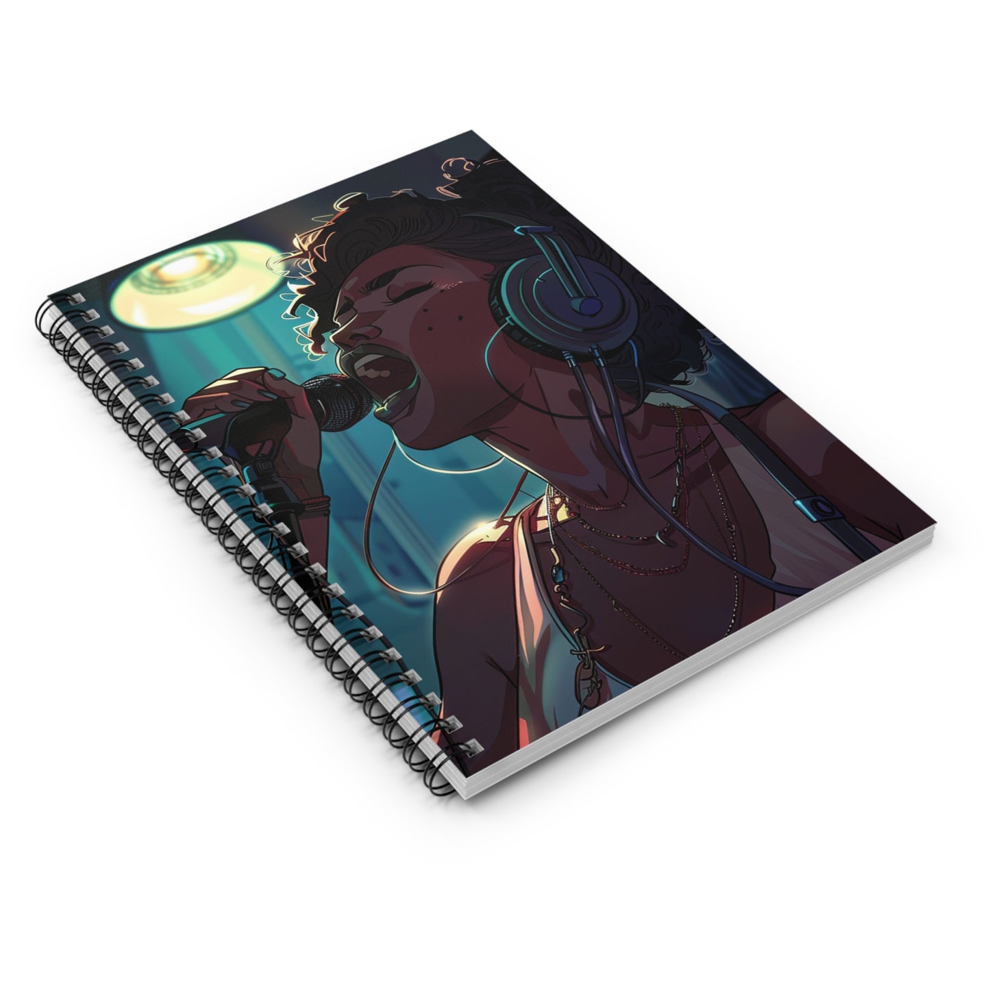 Vibrant Musician Spiral Notebook - Creative Journal for Inspiration, Singer Gift, Music Lover's Notebook, Art Supplies, Concert Memories