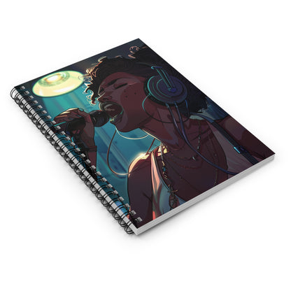 Vibrant Musician Spiral Notebook - Creative Journal for Inspiration, Singer Gift, Music Lover's Notebook, Art Supplies, Concert Memories