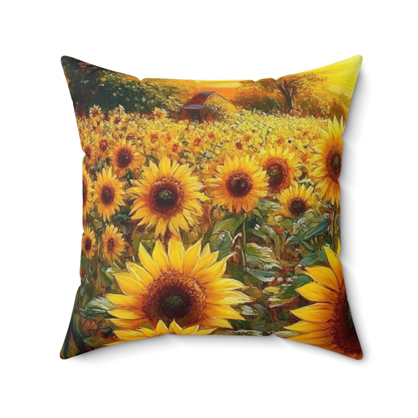 Vibrant Sunflower Square Pillow - Floral Home Decor