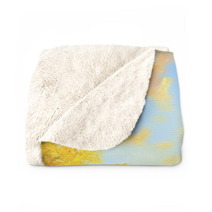 Sunflower Sunset Sherpa Fleece Blanket – Cozy Floral Warmth for Home Decor