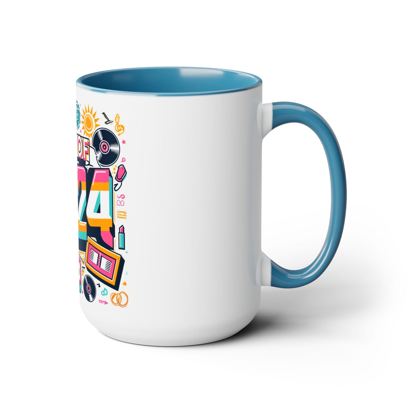 Two-Tone Coffee Mugs, 15oz