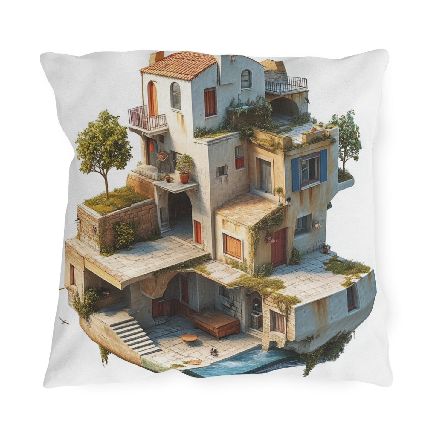 Whimsical Outdoor Pillows with Dreamy House Design - Perfect for Home Décor and Gifts