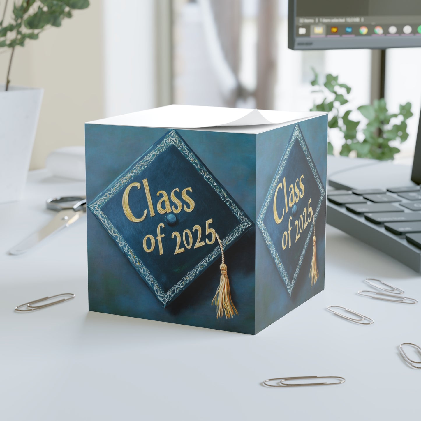 Graduation Note Cube - Class of 2025 Sticky Notes, Graduation Gift, Desk Accessory, Student Keepsake, Memo Pad