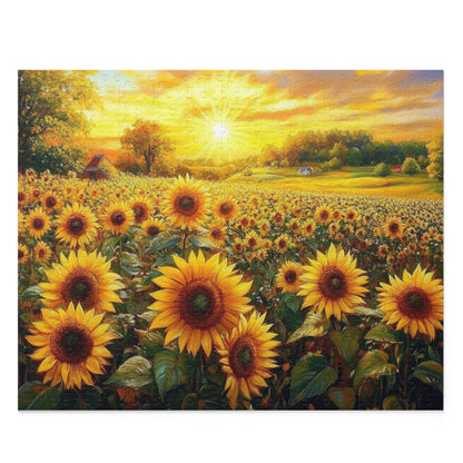 Sunflower Fields Puzzle - 120, 252, 500-Piece Scenic Jigsaw for Nature Lovers