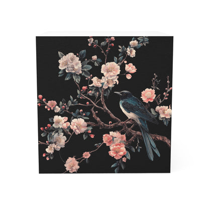 Elegant Floral Bird Note Cube - Stylish Desk Accessory for Home and Office
