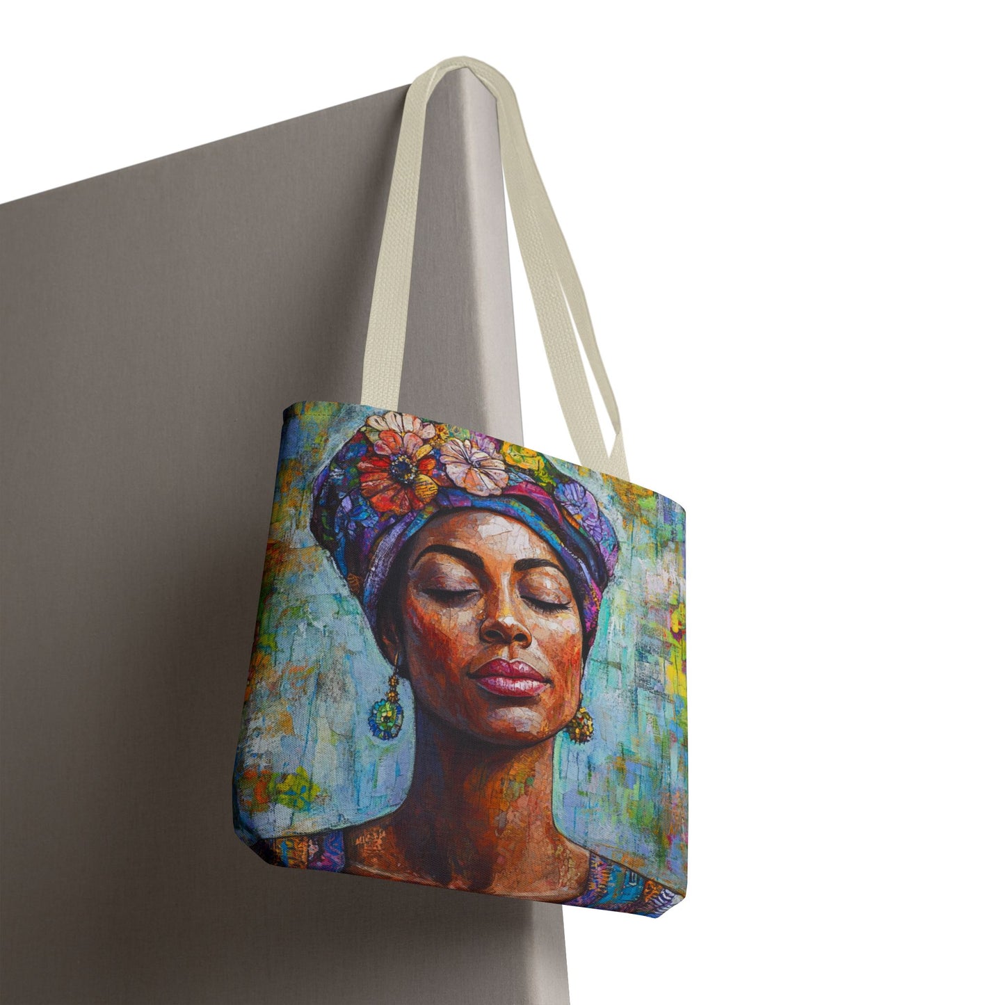 Vibrant Art Tote Bag with Floral Design