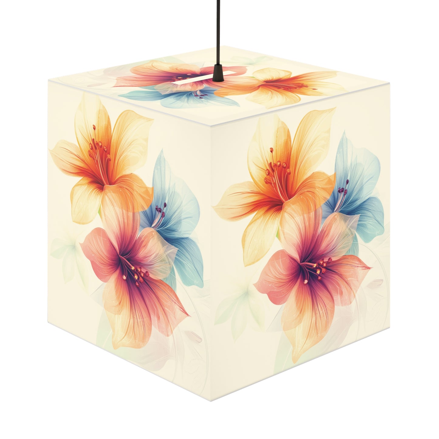 Elegant Floral Light Cube Lamp - Perfect for Home Decor & Gifts