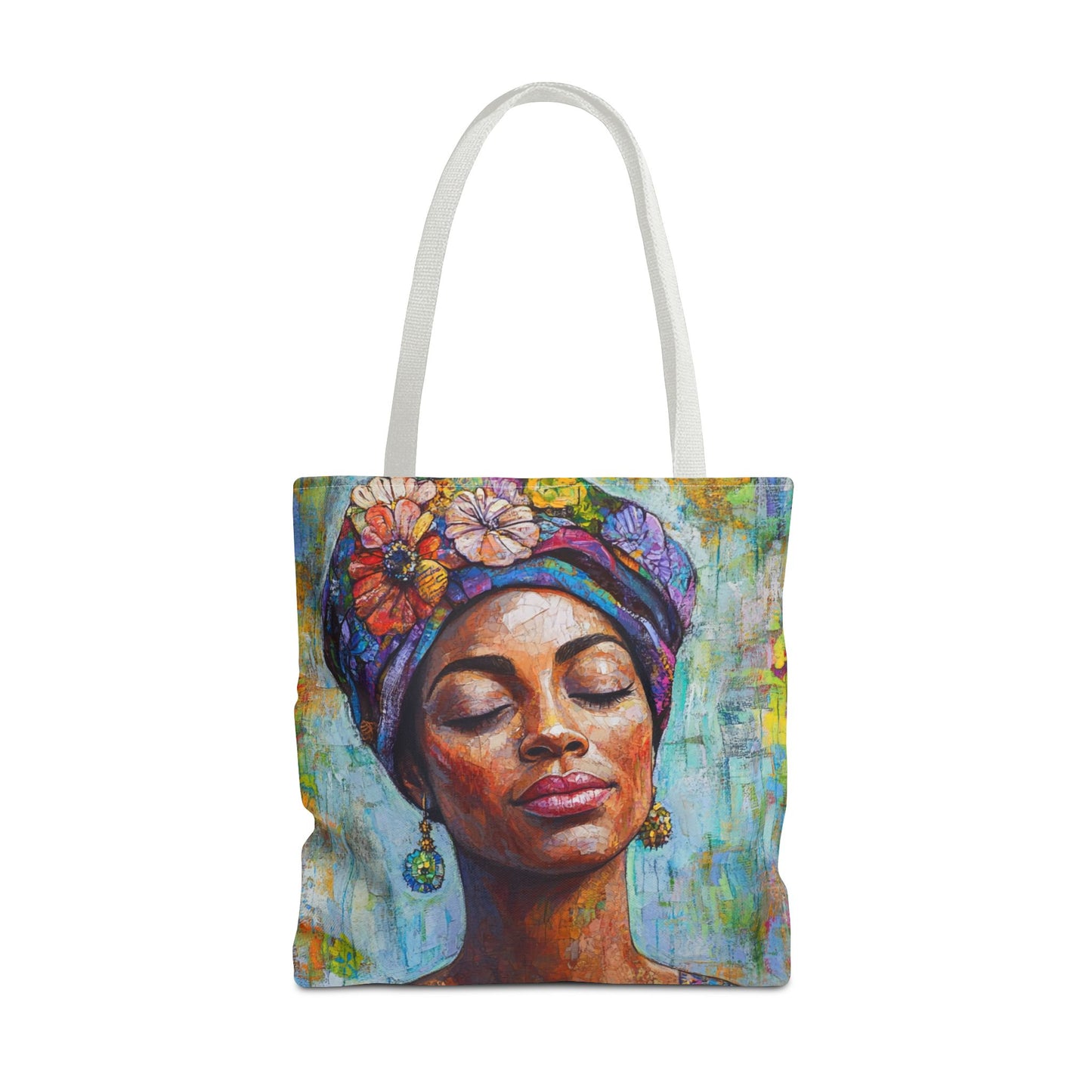 Vibrant Art Tote Bag with Floral Design