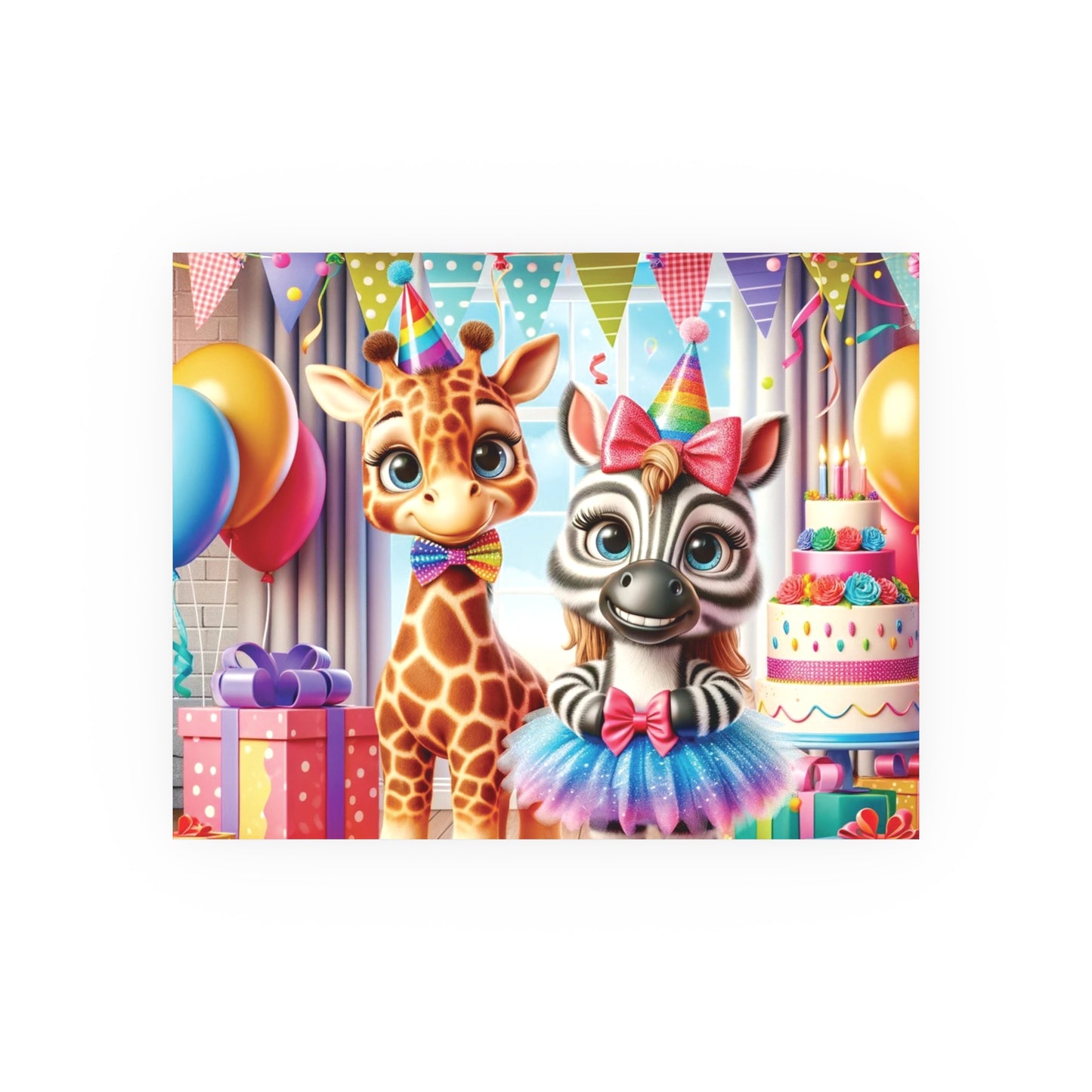 Whimsical Animal Party Poste Print - Fun for Kids' Celebrations