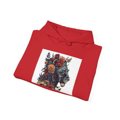 Lion with Floral Head Dress - Unisex Heavy Blend™ Hooded Sweatshirt
