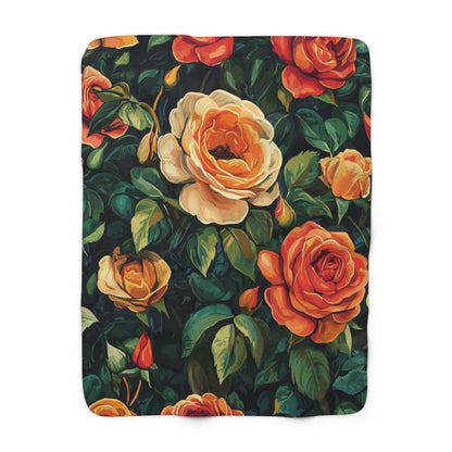 Flowers - Sherpa Fleece Blanket